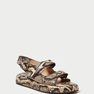 Loeffler Randall Blaise Snakeskin-Embossed Leather Sandals (Size 9.5)